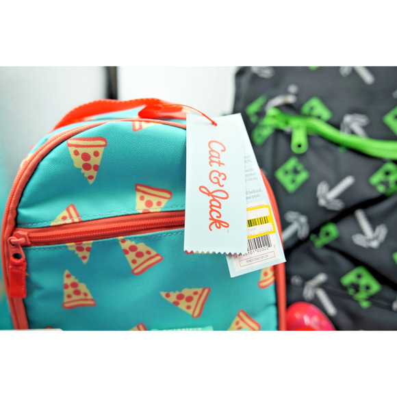 Minecraft Backpack & Pizza Lunch Bag Bundle w/ Supplies, USB, Pop Toy - Picture 12 of 15